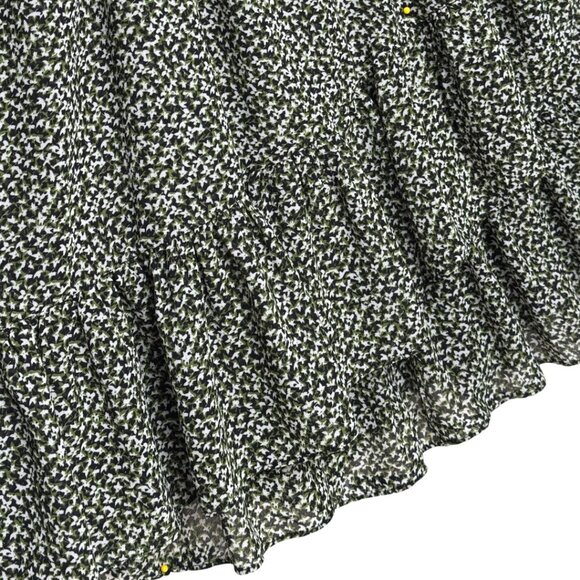 NEW MICHAEL KORS SHEER PRINT RUFFLED DRESS CAREER DAY DRESSING DESIGNER MEDIUM - Picture 6 of 10